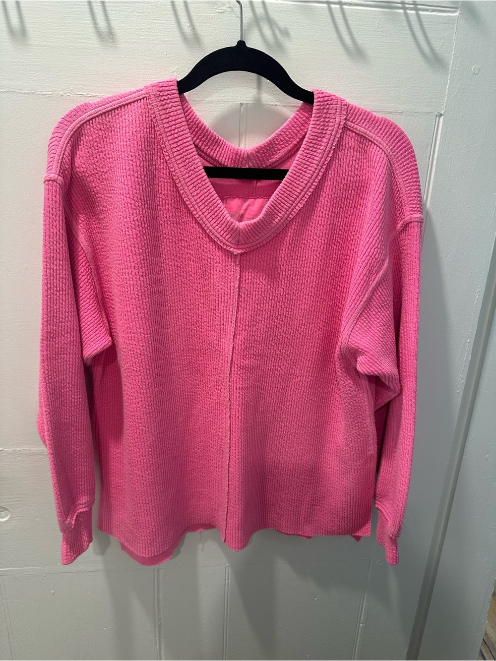 aerie Hot Pink Scoop Neck Knit Sweater